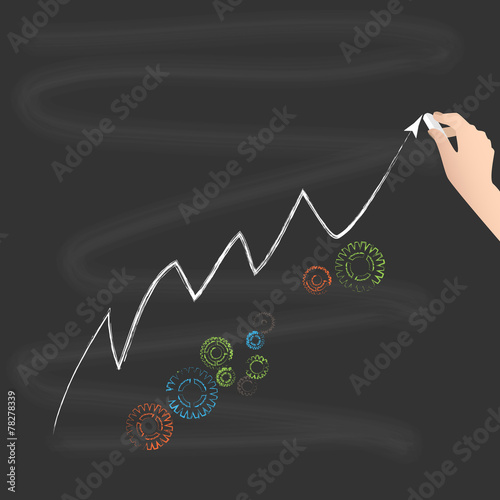 school board, arrow with colorful gears