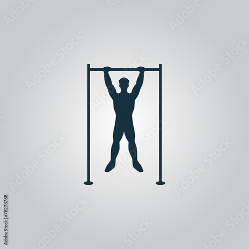Horizontal bar and man