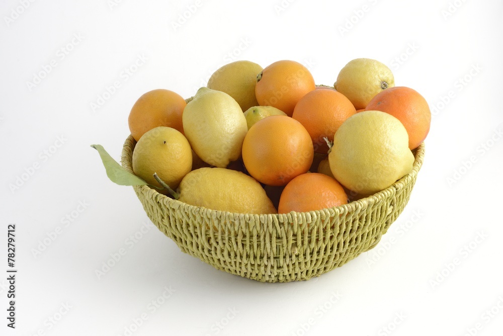 citrus basket with oranges and lemons citrus basket with oranges and lemons