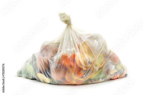 Foto biodegradable waste in a biodegradable bag