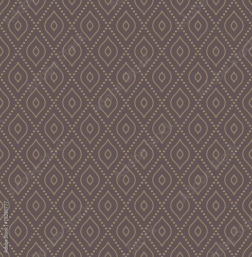 Geometric  Seamless Pattern with Golden Dots