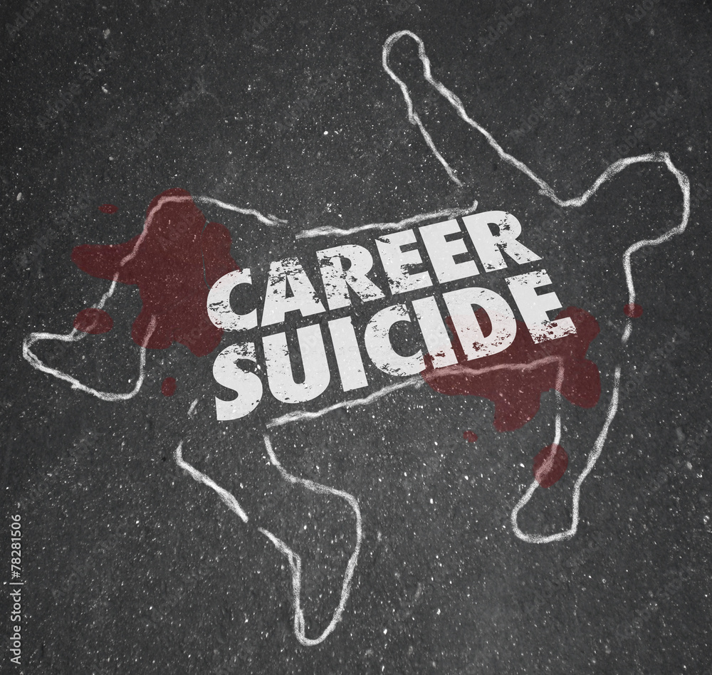 Career Suicide Chalk Outline Words Dead Body Job Over Stock Illustration Adobe Stock