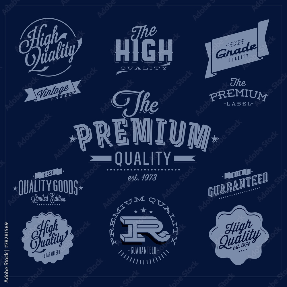 Set of Vintage Premium Quality Stickers And Elements