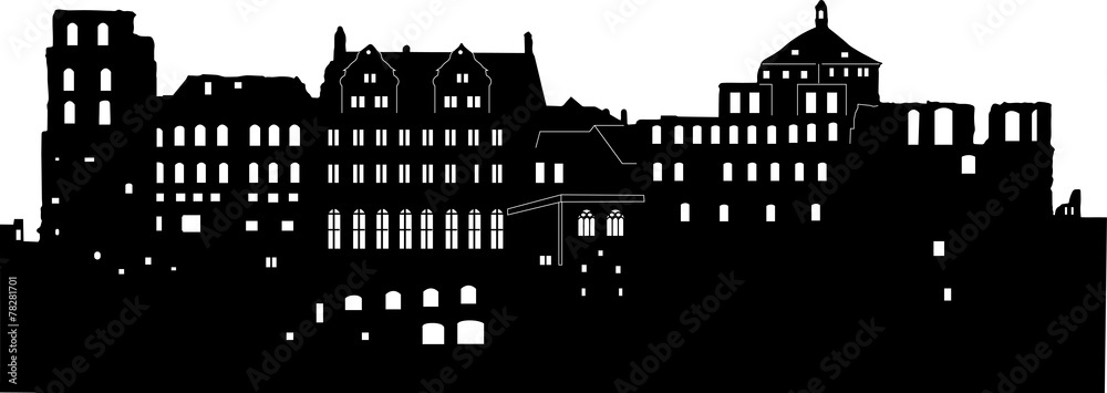Obraz premium Heidelberger Schloss - Silhouette