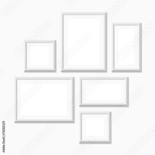 Blank picture frames, vector illustration, white