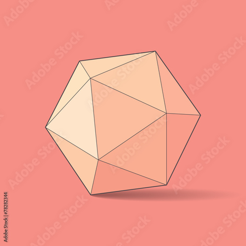 Icosahedron, vector illustration