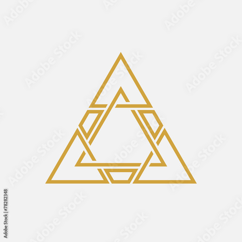 Geometric shape, triangles, monogram, vector