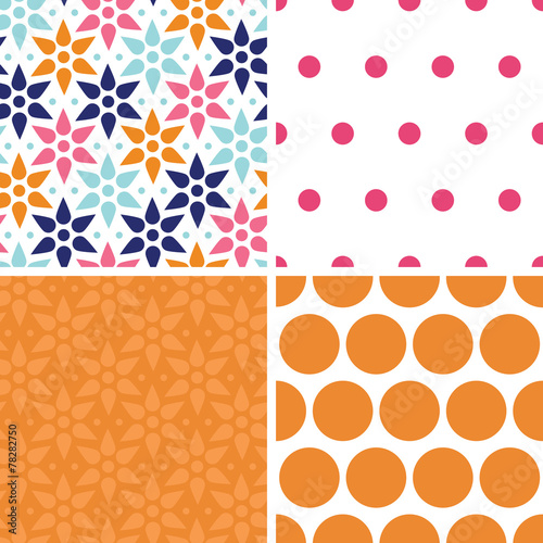 Vector abstract colorful stars set of four marching repeat