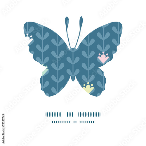 Vector blloming vines stripes butterfly silhouette pattern frame