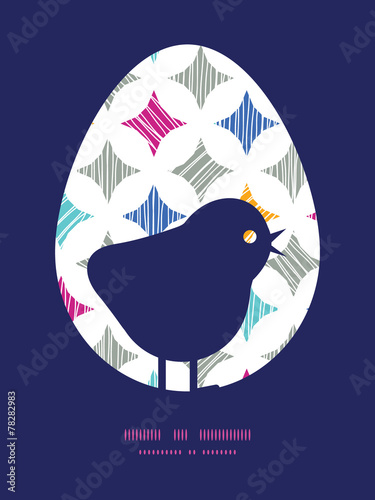 Vector colorful marble textured tiles chicken silhouette Easter