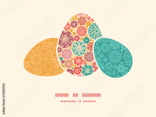 Vector abstract decorative circles three matching Easter egg
