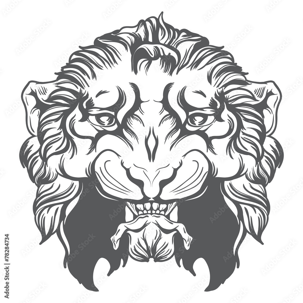 Tiger head vector illustration.