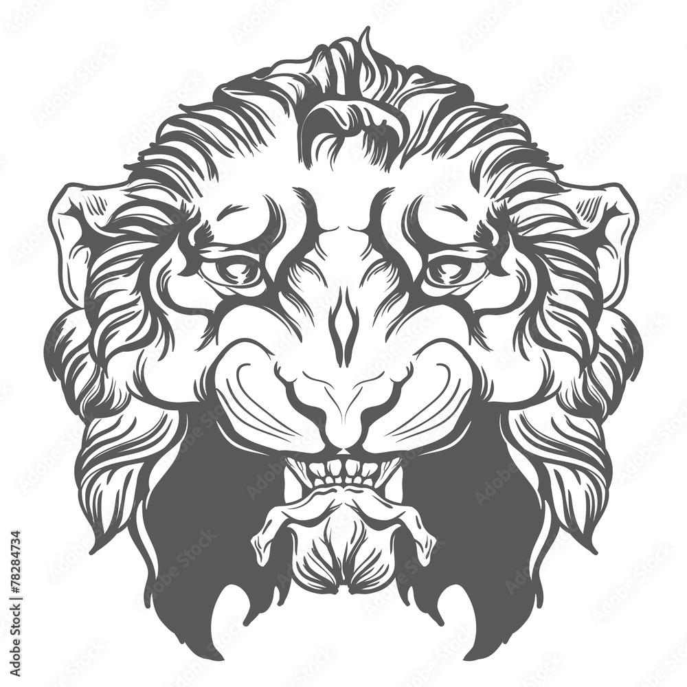 Fototapeta premium Tiger head vector illustration.