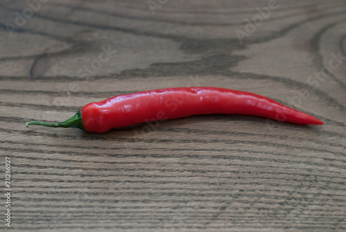 Red Hot Pepper Dark Wooden Background