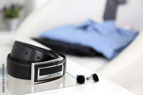 Men's belt and cufflinks