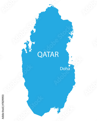 blue map of Qatar