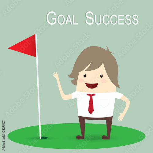 businessman is happy strategy marketing goal success, business c