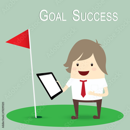 businessman is happy strategy marketing goal success, business c