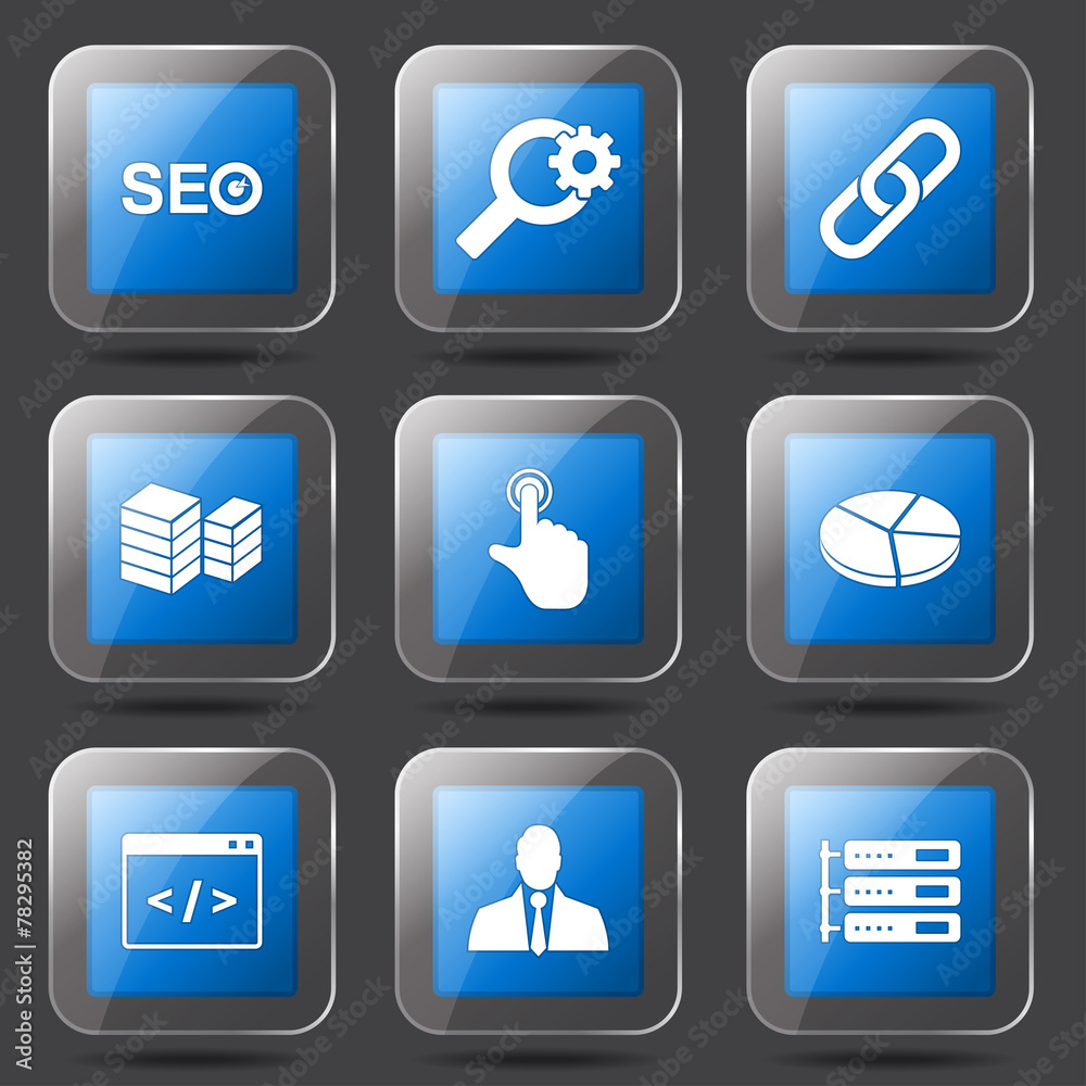 SEO Internet Sign Square Vector Blue Icon Design Set 11 SEO Internet Sign Square Vector Blue Icon Design Set 11