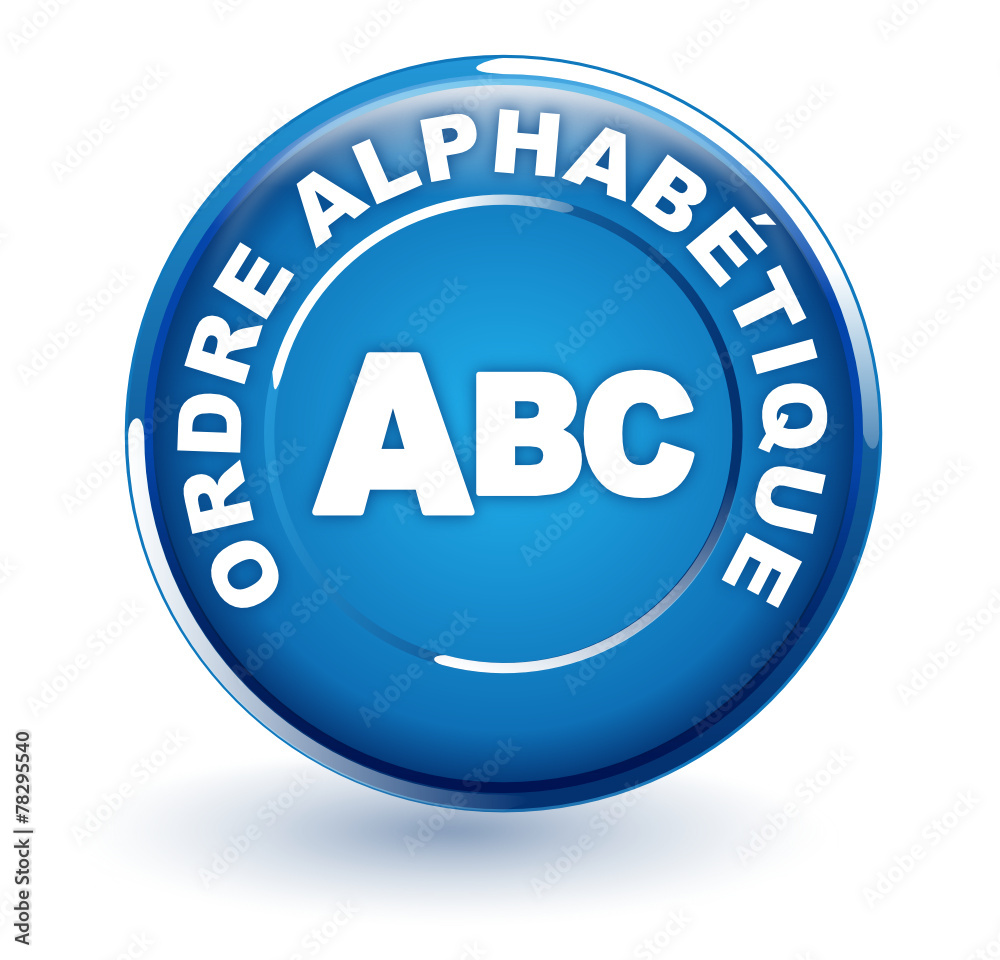 ordre alphabétique sur bouton bleu ordre alphabétique sur bouton bleu