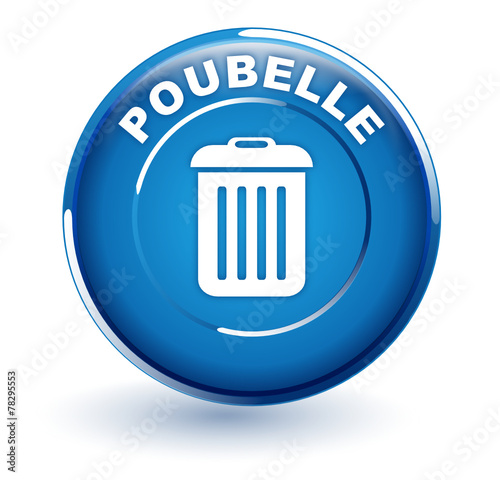 poubelle sur bouton bleu
