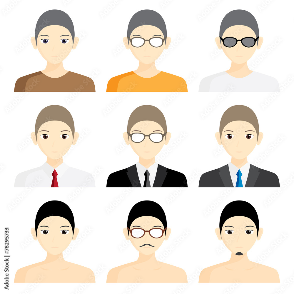set avatar man cartoon picture profile business set avatar man cartoon picture profile business