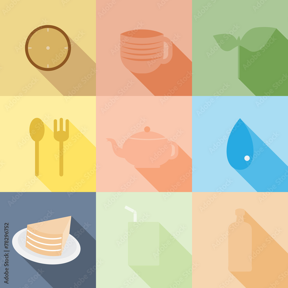 set of Food and Drink vector illustration set of Food and Drink vector illustration