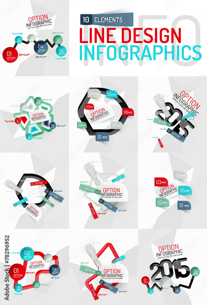 Fototapeta premium Colorful fresh sticker infographics