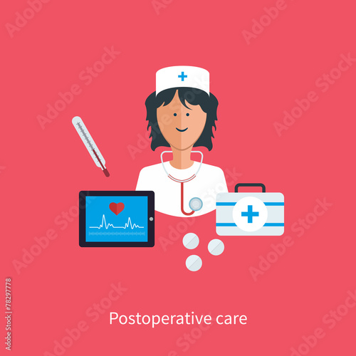 Flat design modern vector illustration concept for health care