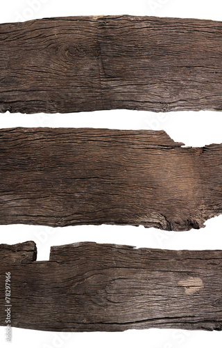 Old Wood plank, isolated on white background