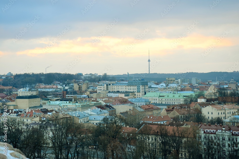 Vilnius Winter Panorama From Gediminas Castle Tower