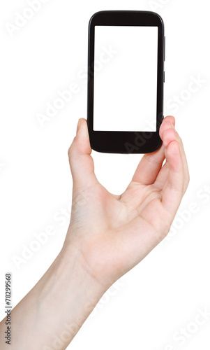 hand hold digital communicator isolated