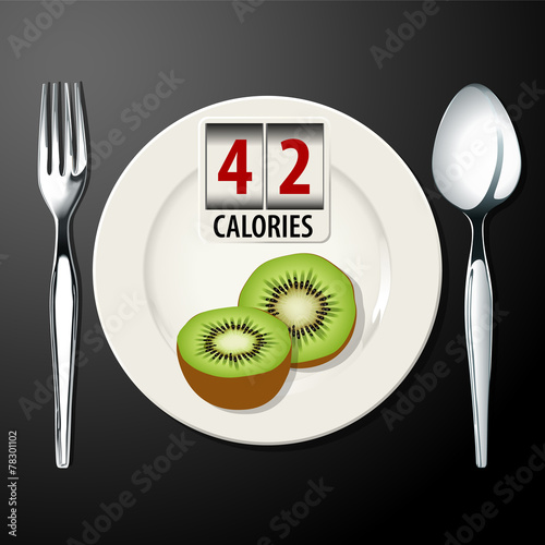 Vector of calories in kiwi