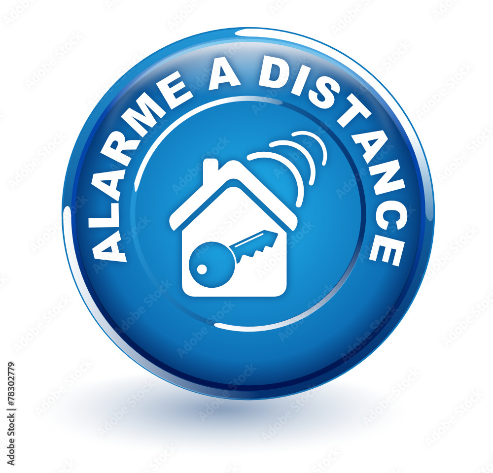 alarme à distance sur bouton bleu