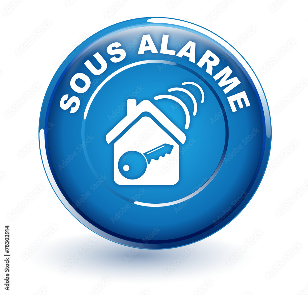 sous alarme sur bouton bleu