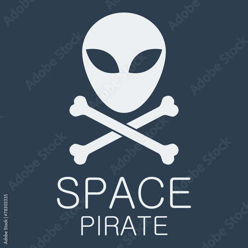 Vector space pirate poster.
