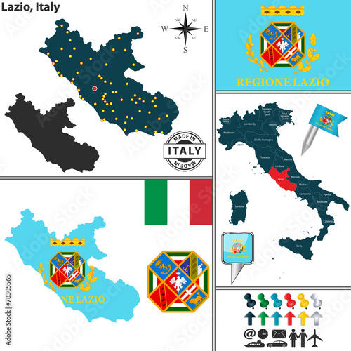 Map of Lazio, Italy photo