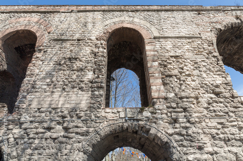 Valens Aqueduct closeup in Istanbul  front view