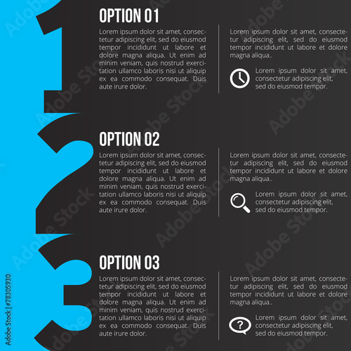 1-2-3 option infographics-paper progress template