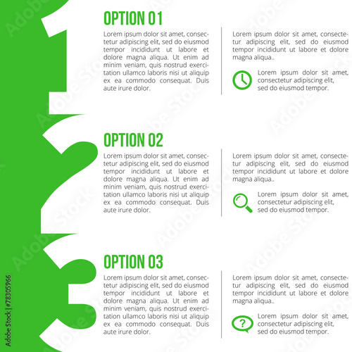 1-2-3 option infographics-paper progress template