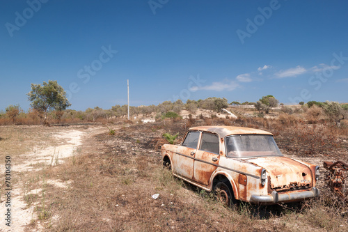abandoned, vintage, car, old