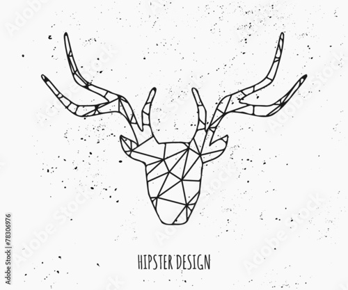 Stylized Deer Head Silhouette Design