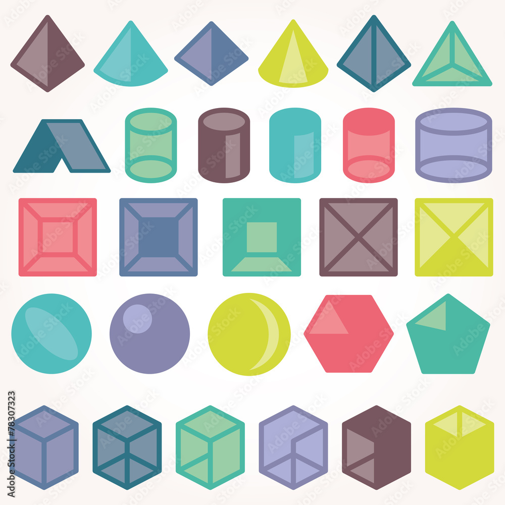 Set of icons, geometric logo Set of icons, geometric logo