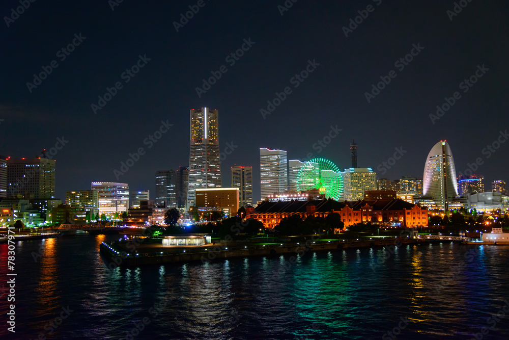 Skyscrapers at Minatomirai, Yokohama at night