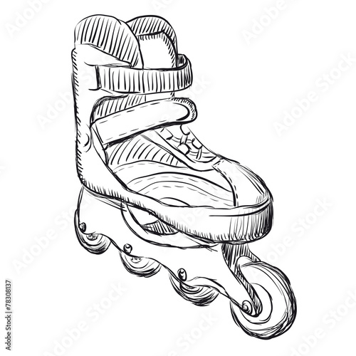 Roller skates sketch illustration