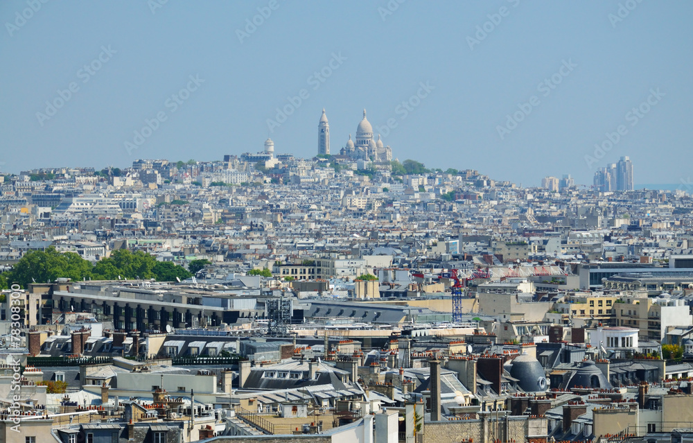 Bird's-eye view of Montmartre in Paris