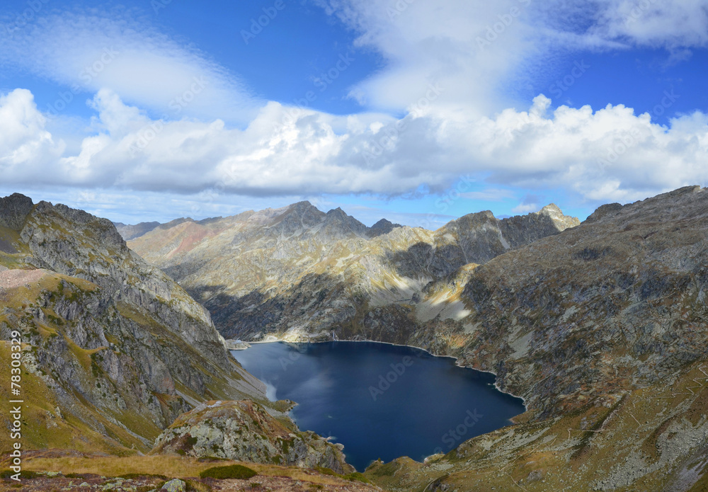 Mountain lake in the Atlantic Pyrenees, Bearn Mountain lake in the Atlantic Pyrenees, Bearn