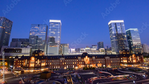 Night view of Tokyo Station