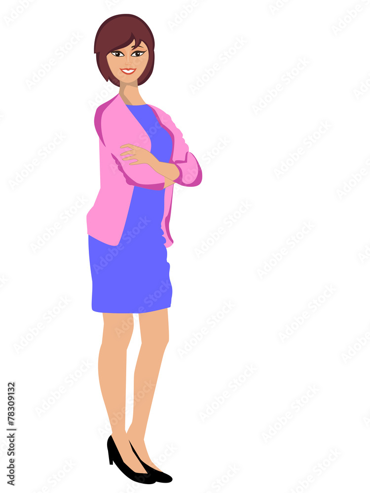 Young smiling business woman in stylish pose. Young smiling business woman in stylish pose.