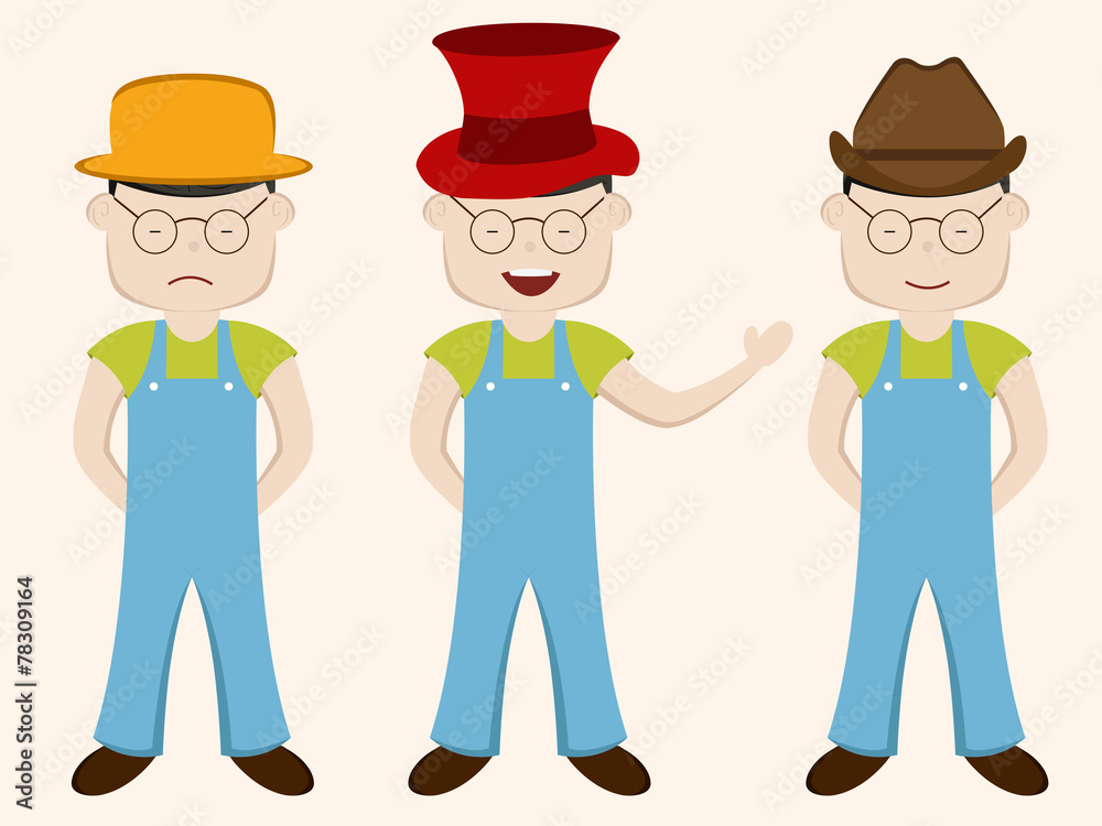 Set of boy cartoon in different facial expressions and gestures. Set of boy cartoon in different facial expressions and gestures.